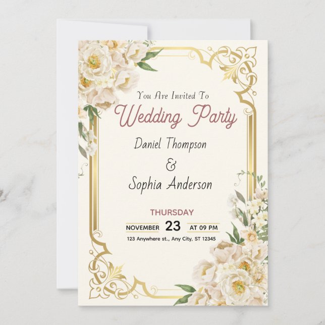 Timeless Elegance Wedding Invitation (Devant)