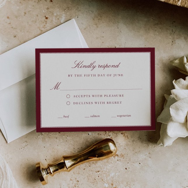 Timeless Elegance Wedding RSVP Karte (Von Creator hochgeladen)