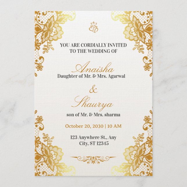 Timeless Elegant Wedding Invitation | Romantic (Devant)