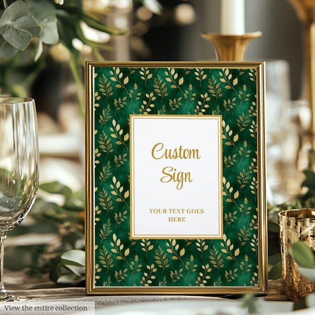 Timeless Emerald Green Gold Eucalyptus Wedding Poster (Timeless Emerald Green Gold Eucalyptus Wedding Poster )