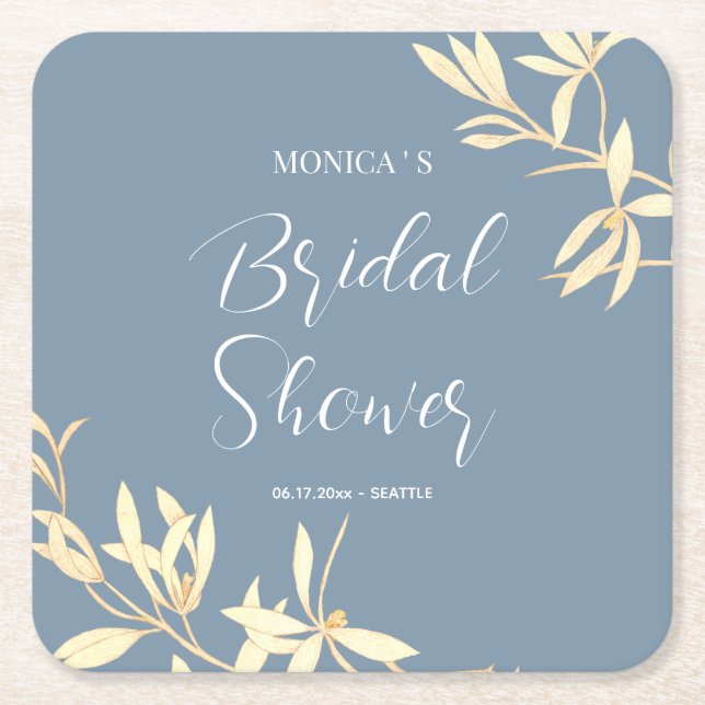 Timeless Floral Symphony Brautparty Rechteckiger Pappuntersetzer (Vorderseite)