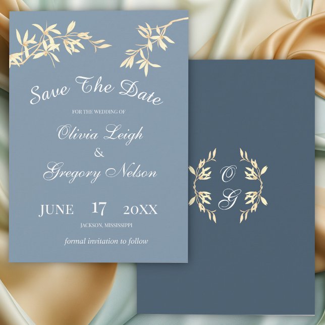 Timeless Floral Symphony in Blue Save The Date (Von Creator hochgeladen)
