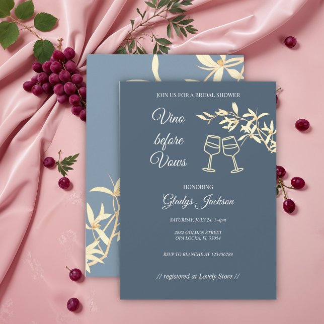 Timeless Floral Symphony Vino vor Vows Einladung (Von Creator hochgeladen)