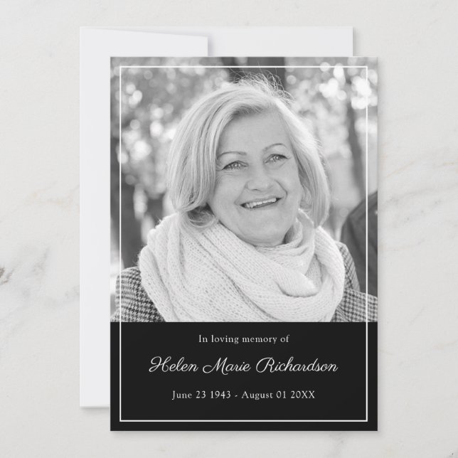 Timeless Foto-Beileid in liebevollem Dankeskarte (Vorderseite)