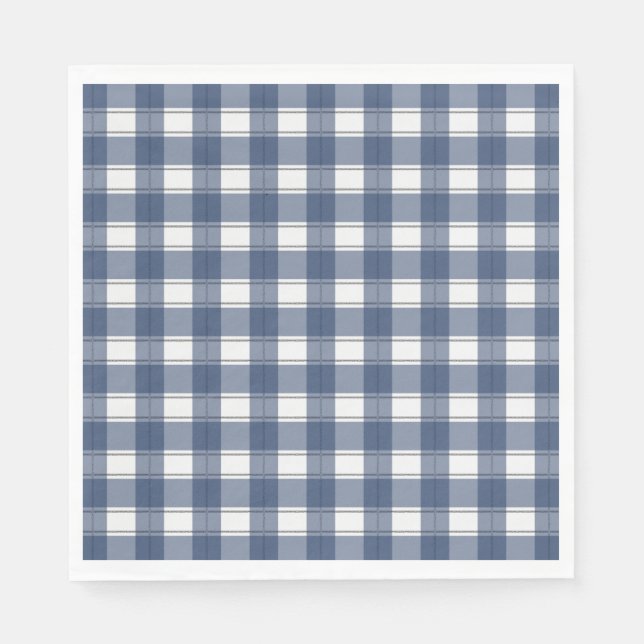 Timeless Gingham Navy Serviette (Vorderseite)