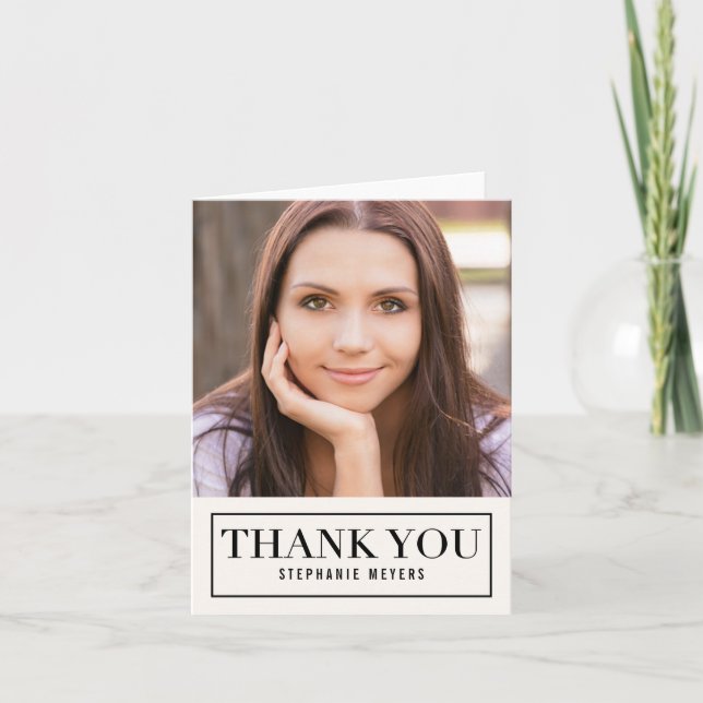 Timeless Grid EDITABLE COLOR Thank You Card Dankeskarte (Vorderseite)