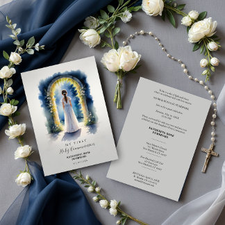 Timeless Holy First Communion Nice Girl Einladung