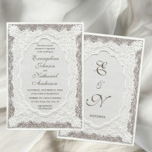 Timeless Lace Faux Embroidered Formal Wedding
