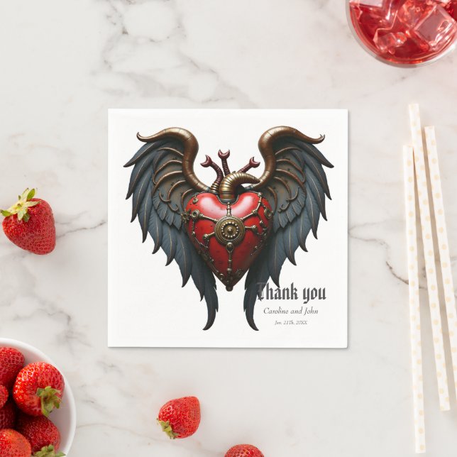 Timeless love, surreal elegance in steampunk style serviette (Beispiel)