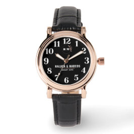 Timeless Minimalist Customizable Couple name   Armbanduhr