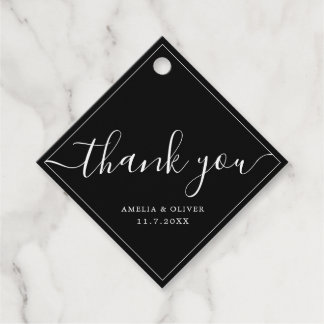 Timeless Modern Minimalist Wedding | Thank You Geschenkanhänger