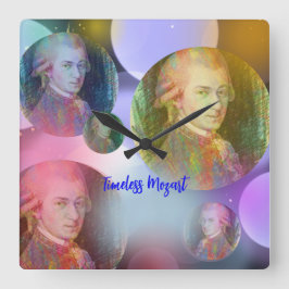 Timeless Mozart Music Quadratische Wanduhr