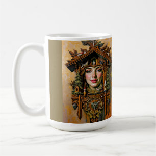„Timeless Muse“ – Ein Kuckucksuhr-Porträt  Kaffeetasse