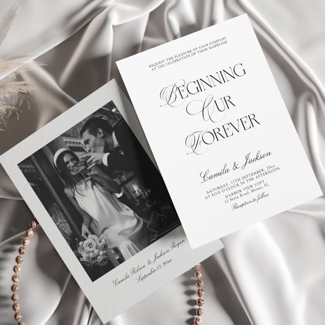 Timeless Old Money Black and White Wedding Einladung (Von Creator hochgeladen)