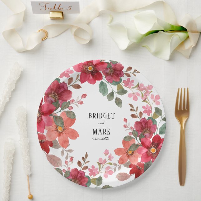 Timeless Red Wedding Pappteller (Hochzeit)