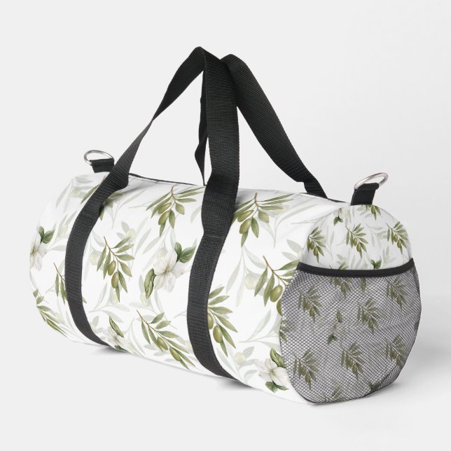 Timeless Sage Olive Watercolor Chic  Duffle Bag (Rechte Ecke)