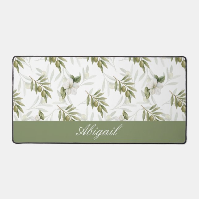 Timeless Sage Olive Watercolor Name  (Recto)