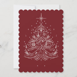 Timeless Tree Holiday Card | Hintergrund Burgund