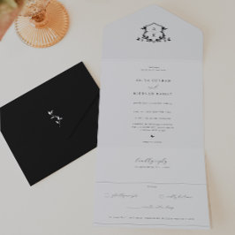 Timeless Vines Monogram Wedding Crest All In One Einladung