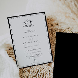 Timeless Vines Monogram Wedding Crest Einladung