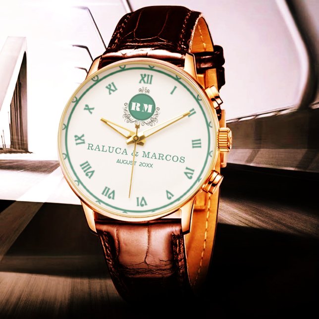 Timeless Vintage Monogram Couple’s Name & Initials Armbanduhr (Von Creator hochgeladen)