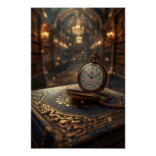 Timeless Wisdom – The Golden Clock of Knowledge Poster (Vorderseite)