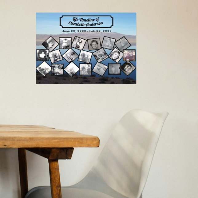 Timeline Foto Collage mit See und Bergen Poster (Von Creator hochgeladen)