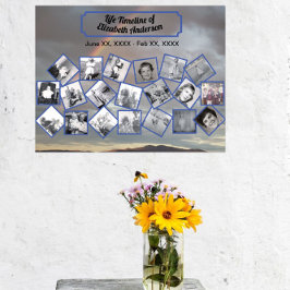 Timeline-FotoCollage mit Regenbogen-Poster Poster