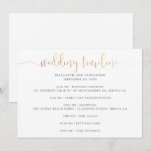 Timeline-Skript für Hochzeiten. Einfache Kalligrap
