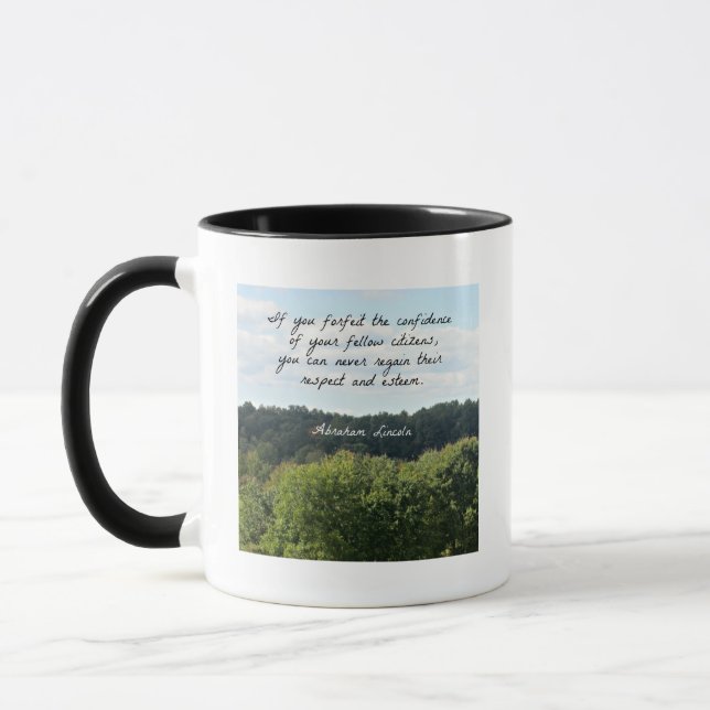 Timely Zitat von Abraham Lincoln Tasse (Links)