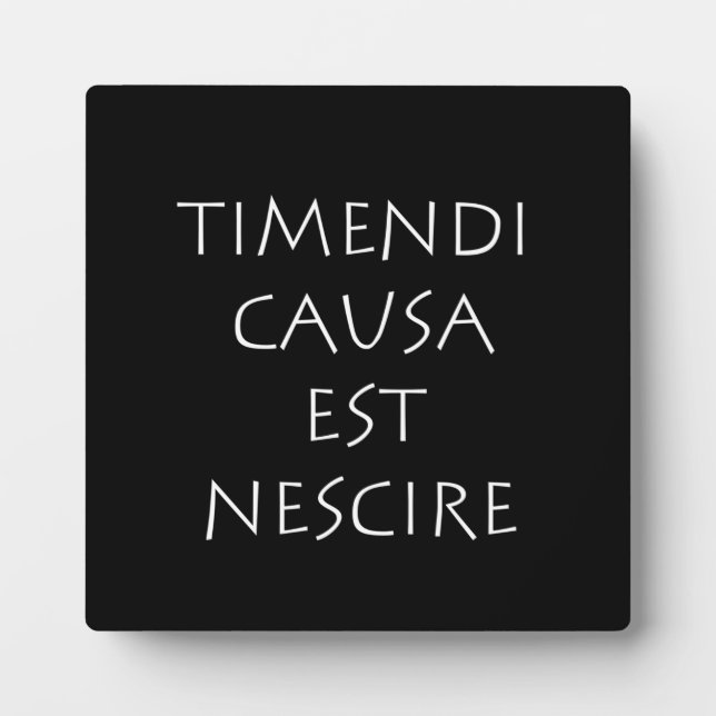 Timendi causa est nescire fotoplatte (Vorderseite)
