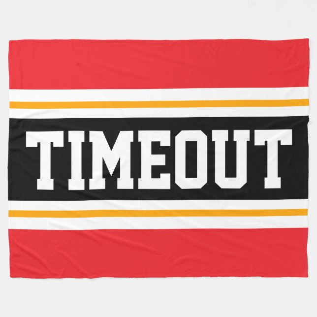 TIMEOUT Fette Helle Rote Schwarze Weiße Orange Str Fleecedecke (Vorderseite (Horizontal))