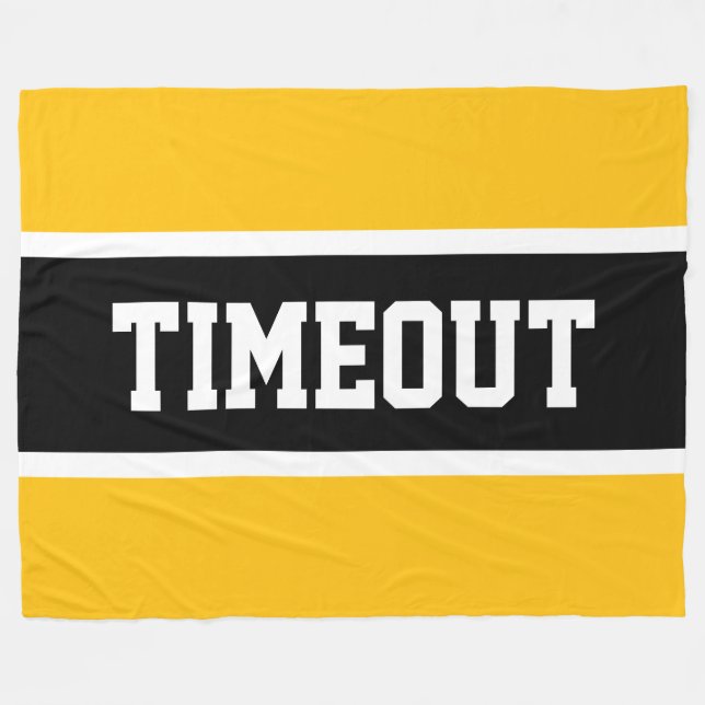 TIMEOUT Sportlich Hellorange Weiß Schwarz Streifen Fleecedecke (Vorderseite (Horizontal))