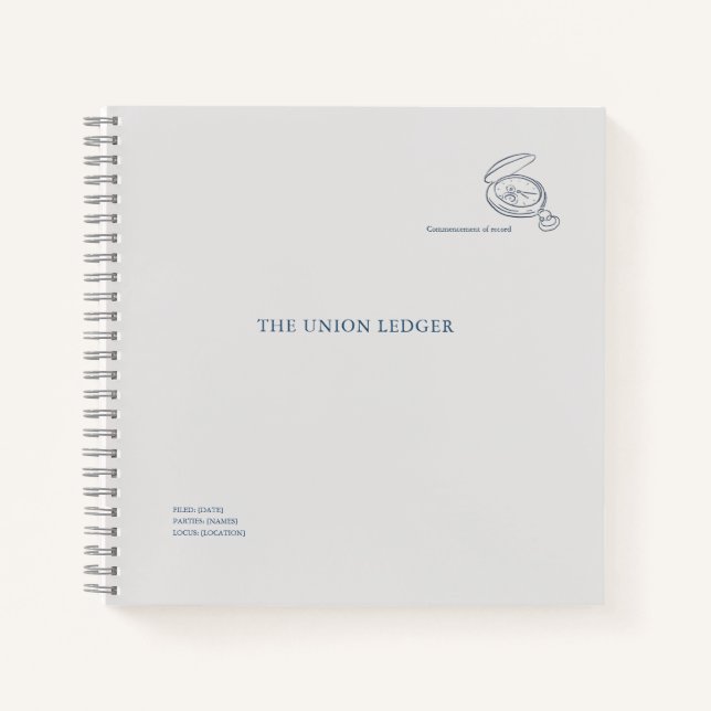 Timepiece- Minimalist Marriage Union Ledger  Notizbuch (Vorderseite)