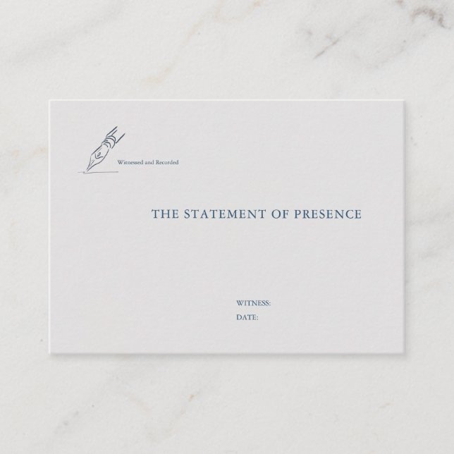 Timepiece - Minimalist Wedding Enclosure Visitenkarte (Vorderseite)