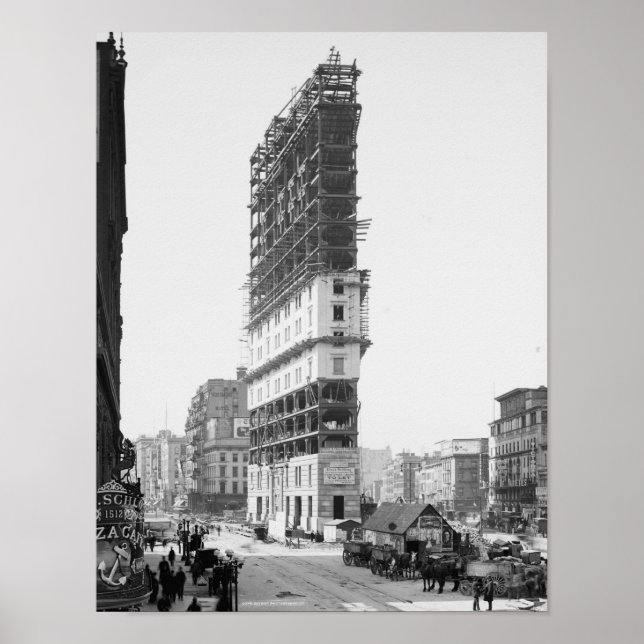 Times Gebäude Under Construction, New York: 1904 Poster (Vorne)