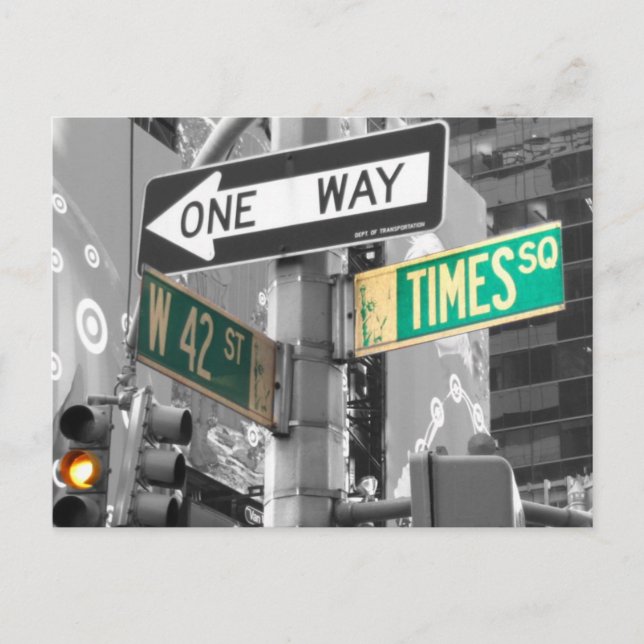 Times Square B&W Postkarte (Vorderseite)
