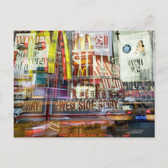 Times Square bei Twilight Postkarte (Vorderseite)