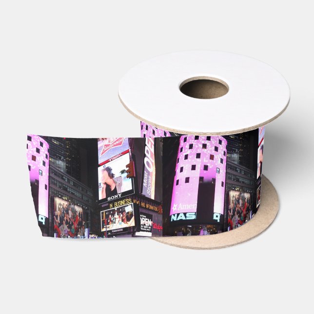 Times Square in New York City (pink) Satinband (Spule)