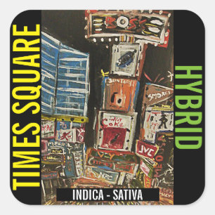 TIMES SQUARE-KREUZUNG QUADRATISCHER AUFKLEBER