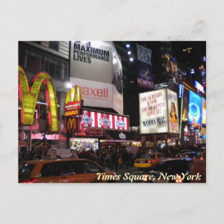 Times Square nach Nachtpostkarte Postkarte