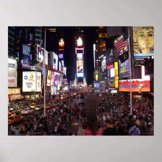 Times Square nachts Poster (Vorne)