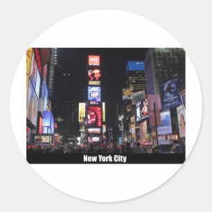 Times Square New York City Runder Aufkleber
