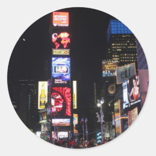 Times Square New York City Runder Aufkleber
