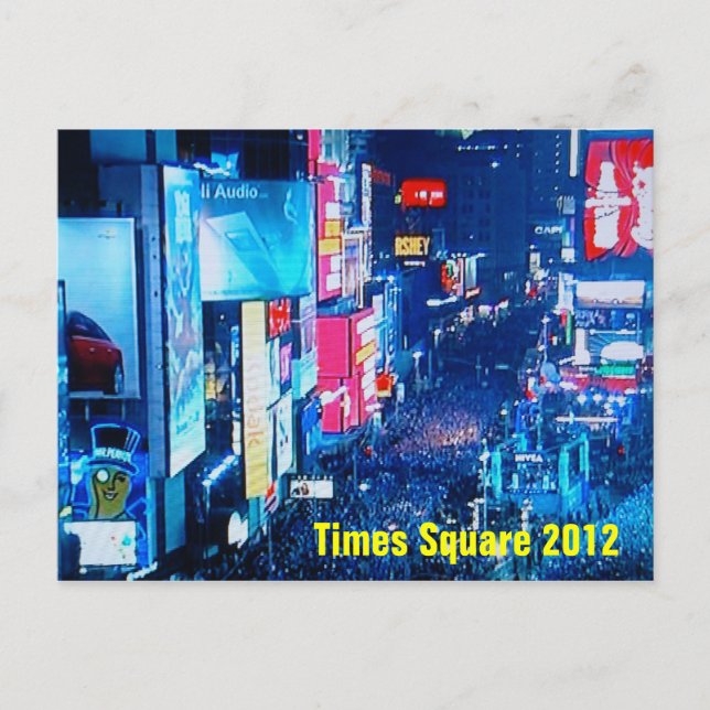 Times Square Silvester Feiertagspostkarte (Vorderseite)