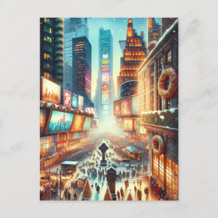 Times Square Winterkarte. Weihnachten Postkarte