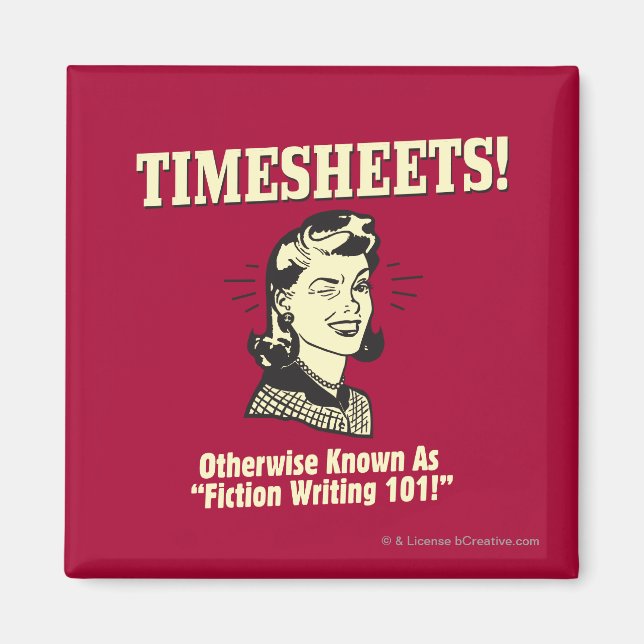 Timesheets: Fiktion Writing 101 Magnet (Vorne)