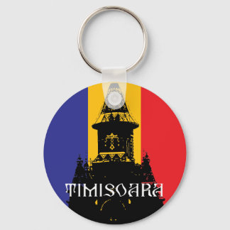 Timisoara Cathedral - Tricolor-Flagge Schlüsselanhänger