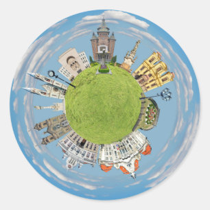 Timisoara Stadt romania winziger Planet Sehenswürd Runder Aufkleber