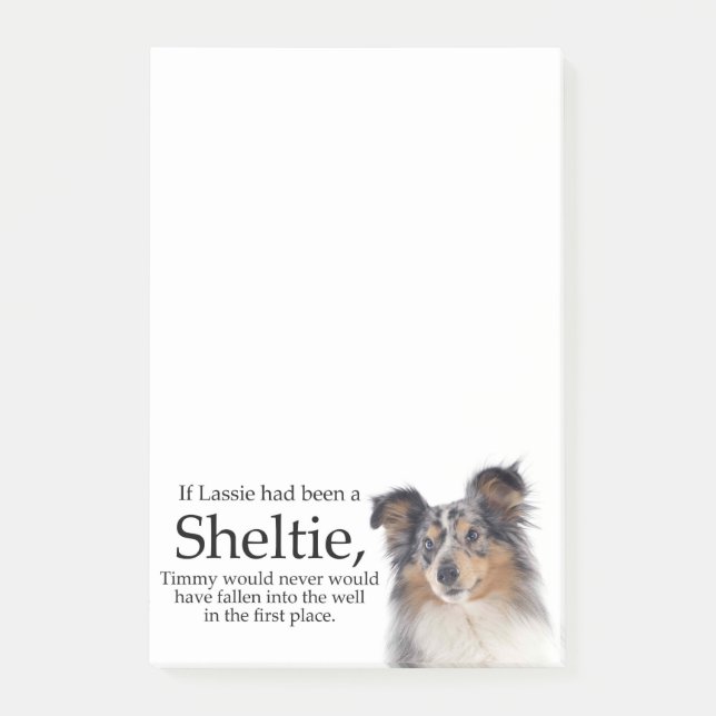 Timmy's Blue Merle Sheltie Post It Notes Post-it Klebezettel (Vorderseite)